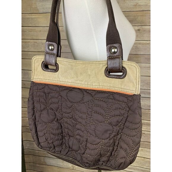 Fossil Key Per Brown Tan Quilted Handbag - Picture 4 of 9